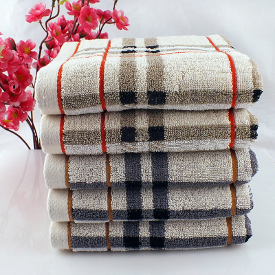 Cotton yarn dyed jacquard double color cotton towel gift Belle lattice men gift towel