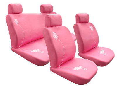 Pink Bloom Small Flower Car Seat Cover 8-Piece Set