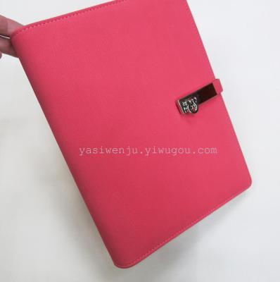 Decorative button notepad. PU binder. Multipurpose manual. The Red PU notebook