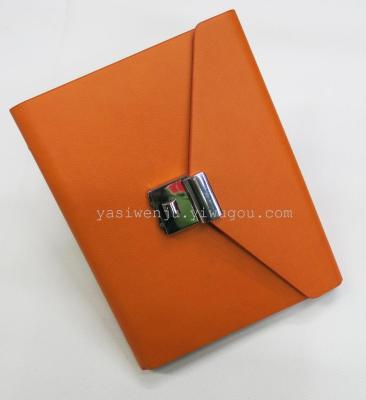 Pu loose-leaf notepad. Notepad with lock.