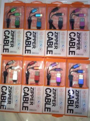 Zip data cable combo data charging cable Apple Android zip V8 one for two cables