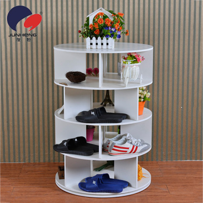Environmental Protection Wood-Plastic Plate Four-Layer Revolving Shoe Rack Shelf Furniture Simple Shoe Cabinet JH-1430