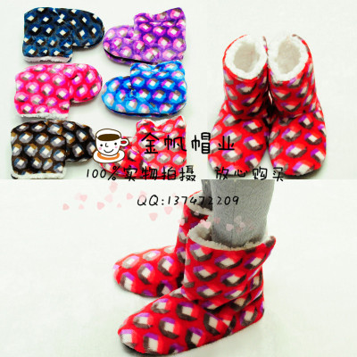 Foreign trade spot high state boots children's boots winter platform shoes women's flannel thickened floor socks shoes.