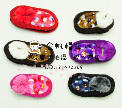 Cheap and Cheap spot foreign trade export flannelette splicing mushroom children's wool floor board shoes.