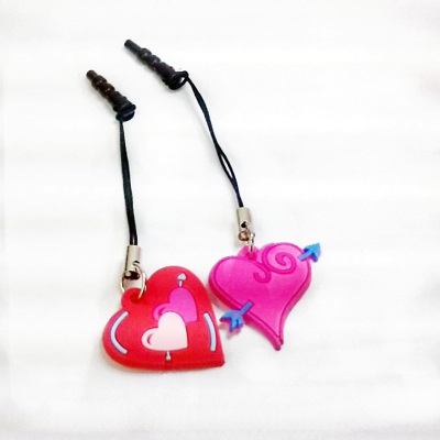 Valentine's day gifts of love mobile phone pendant flowers cartoon avatar dust plug