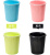 Colorful round plastic trash barrel basket of health household trash can wastebasket