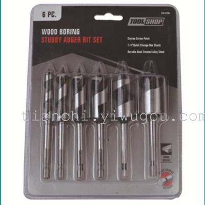 6PCS Luo drilling, double bubble hex shank woodworking woodworking drill bits