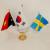 Three bar desk flag holder national flags stand alloy flag holder table flag office supplies decorations