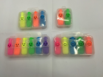 Best selling plastic flip-top boxes face highlighter, mini highlighter pen.