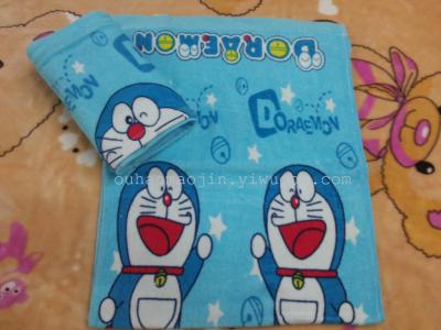 Manufacturers selling cotton colorfast printed cartoon jingle cats towel bath towel machine cat