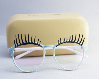 The factory direct sale spot eyelash cute 048-1 red net frame sunglasses