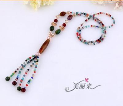The new European manufacturers selling high-grade crystal pendant fashion all-match handmade sweater chain