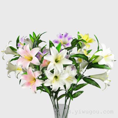 Simulation of five perfume Lily home decor artificial flower corsage