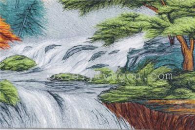 Water wealth, Crewel embroidery, embroidery, decorative painting landscapes landscapes