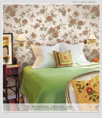 Bedroom living room luxury European PVC wallpaper murals Pu Brocade embroidered green wallpaper
