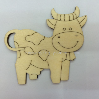 Laser engraved wood children's learning of foreign trade of animal chips