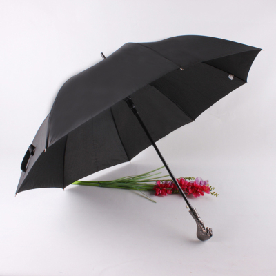 Snake Head Handle Men's Business Umbrella Creative Personality Exclusive Umbrella Sunny and Rainy Dual-Use Dark Black Umbrella