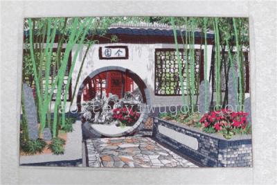 A garden landscape embroidery decoration painting