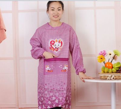 Korean heart rabbit overclothes long sleeved cloth apron overclothes thickening cartoon factory direct