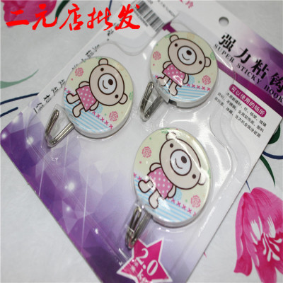 Chuan-Ling 3 powerful hook factory direct wholesale hook hook tape cartoon cute coat hook hooks