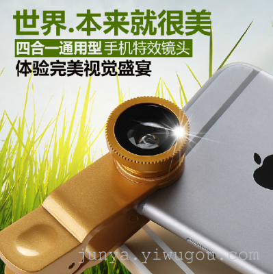 180 degree wide-angle fisheye lens macro camera mobile phone three in one