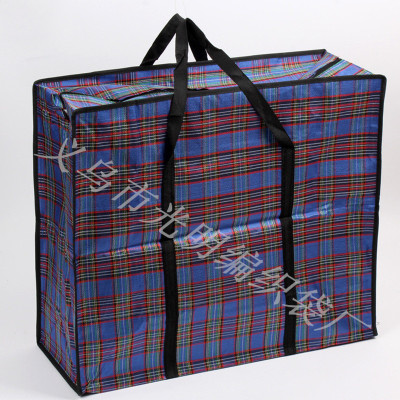 Factory Outlet boutique bag Oxford blue plastic lattice moving bag Doggy Bag waterproof cargo bag