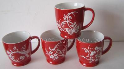 Red glazed ceramic Cup advertising Mug ceramic coffee mug
