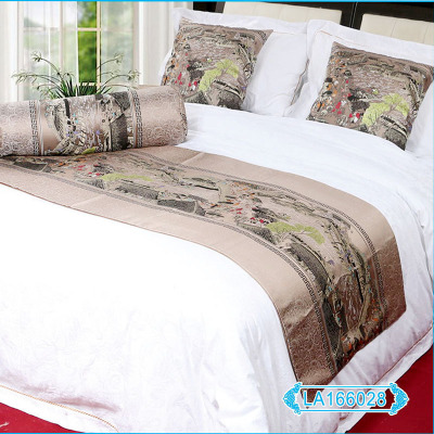Zheng hao hotel supplies star hotel bed sheets bed cover banner bed tail towel bedding manufacturers direct