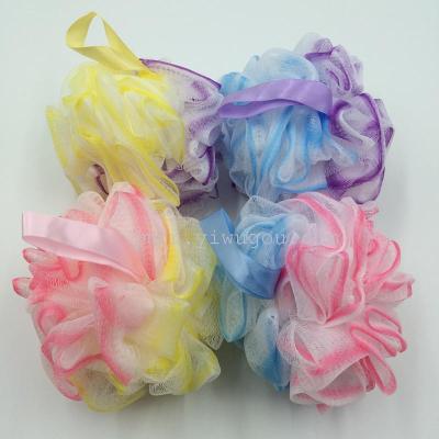 New tri-color bath PE material bath flower mesh super soft