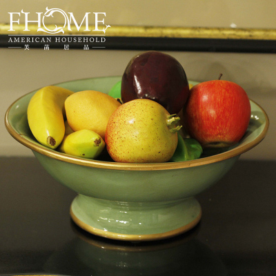 Painted Spring Bud Peony porcelain crafts American ceramic bowls garden decoration ornaments ceramic fruit bowl