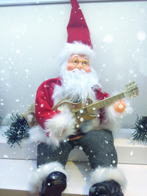 9123 new electric Santa Claus sitting Guitar Christmas gifts, Christmas decorations