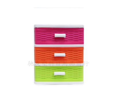 Multiple desktop and drawer storage cabinet plastic box with colored Cabinet CY-8005