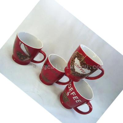 Red glazed ceramic Cup advertising mugceramic coffee mug