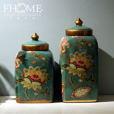 American villages painting crafts sunflower ceramic storage jar home decorations ornaments ceramic storage jar large