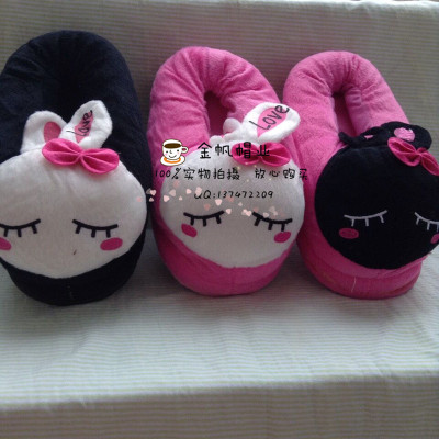 Winter warm Love rabbit three color, lovely lady slippers with cotton slippers indoor lady slippers.