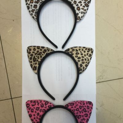 Leopard Print Cat Ear Head Buckle Headband