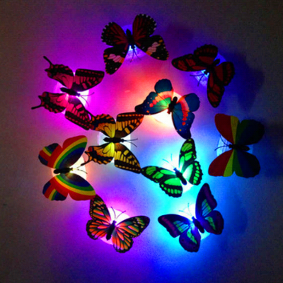 Factory wholesale new unique creative decorative glowing butterflies pasted LED night light