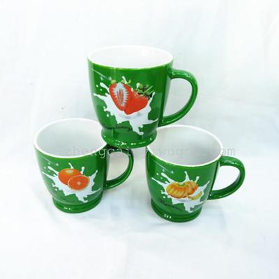 Green glaze mug Advertising cup