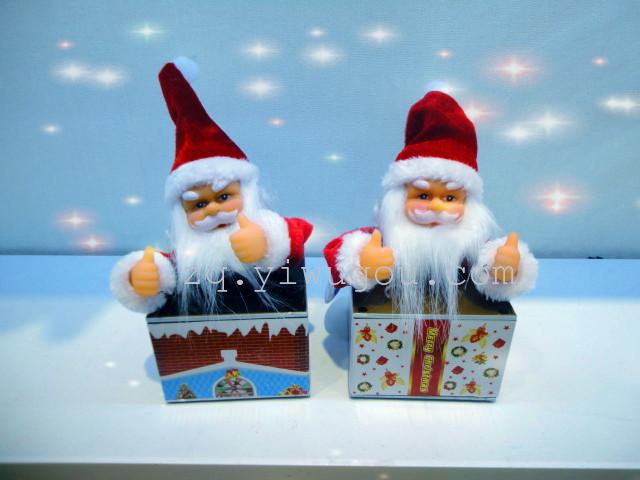 1圣诞老人小烟囱摇头会两边滑动圣诞礼品圣诞装饰品9123