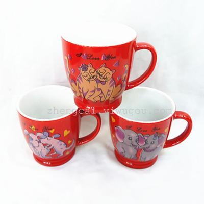 Red glaze ceramic mug stock cups