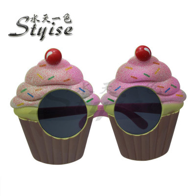 Manufacturer direct ball Sunglasses cake shaped Christmas party sunglasses 013-723