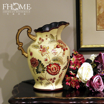 Sphenoidal margin of milk jug ceramic vase crafts American pastoral Royal family Queen decoration home decoration 