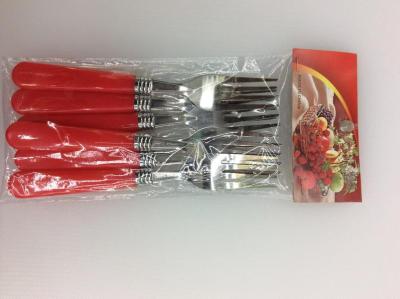 Stainless steel tableware imitation ceramic handle plastic color handle spoon fork