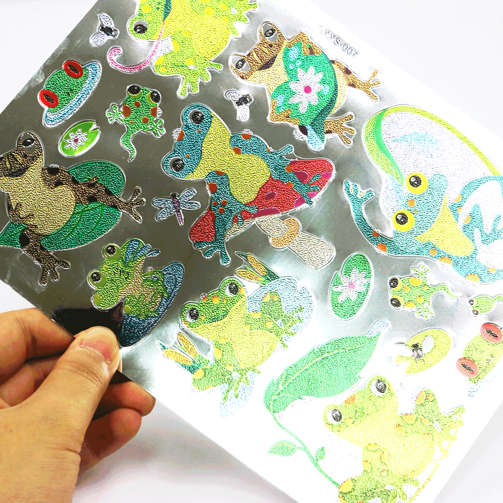 Embossed holographic stickers cartoon stickers pasted jewelry decorative toys YYS