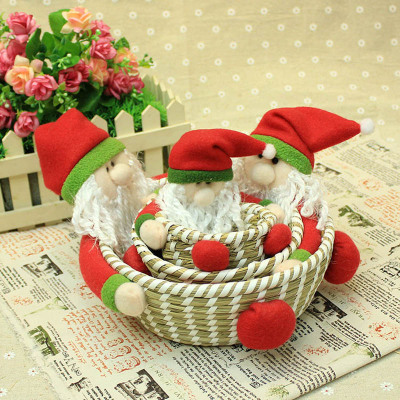 Santa Claus desktop creative handmade candy straw storage baskets baskets storage baskets