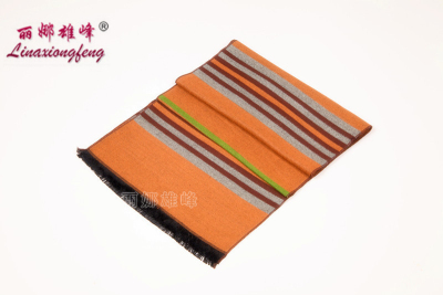 Fall/winter scarf factory stripe cashmere scarf unisex Orange Lina scarves wholesale