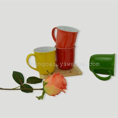 Colored glaze ceramic coffee cup mug advertisement Cup