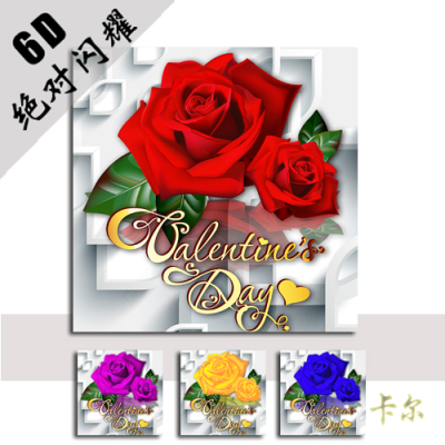 Diamond painting Circle Diamond lovers heart story rose story