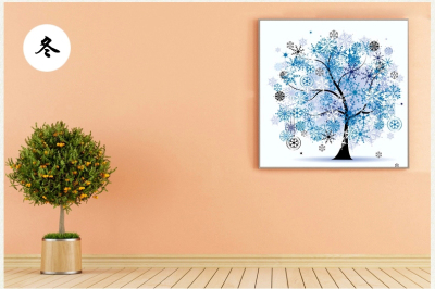 Spring, summer, autumn and winter four diamond painting Fortune tree 5D