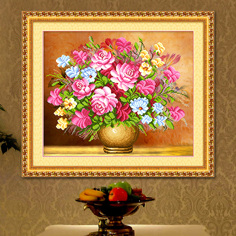 5D圆钻魔方钻十字绣客厅款砖石画粘钻石绣